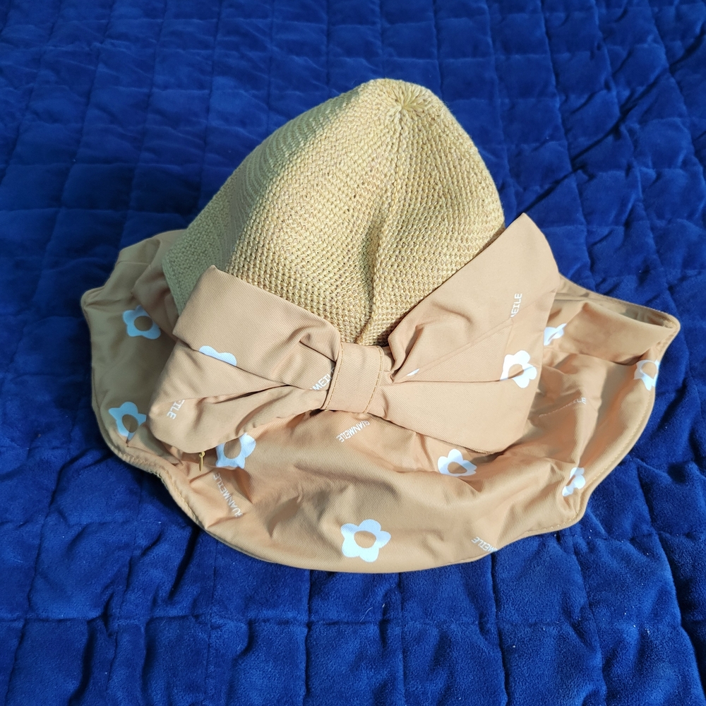 Tan and Cream Sun Hat
